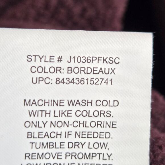 Men's Thread and Supply T-Snap Fleece Pullover Sweater Burgandy XL - Picture 5 of 6